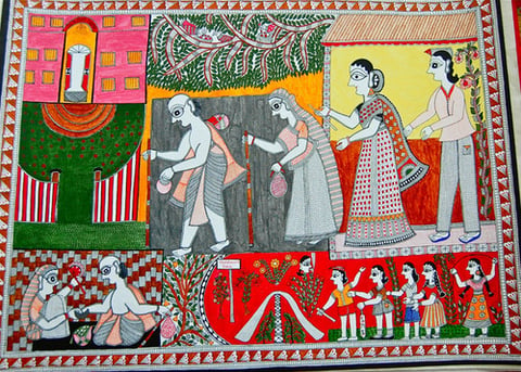 Rani Jha's Painting Parents forced from Home
